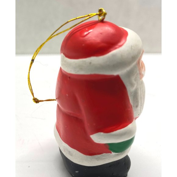 Santa Claus with Candy Cane Christmas Tree Ornament 2.25" Tall - Picture 3 of 5